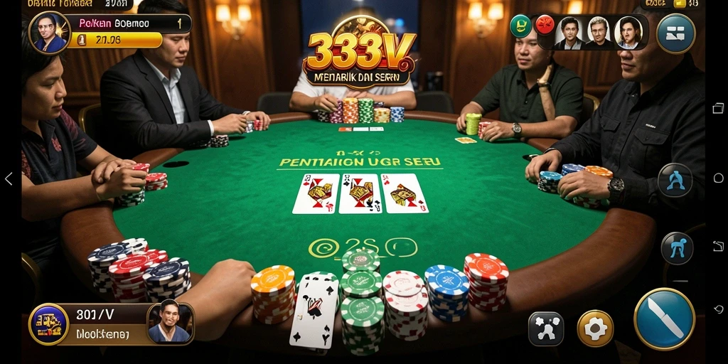 Screenshot menarik dari gameplay poker di 333V.