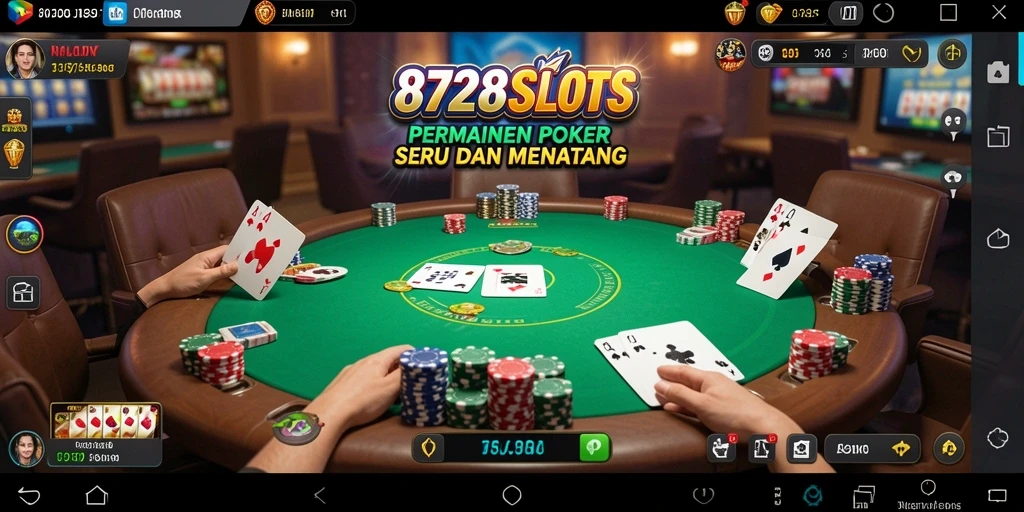 Tampilan gameplay menarik dari 8728SLOTS dengan aksi Poker yang intens.
