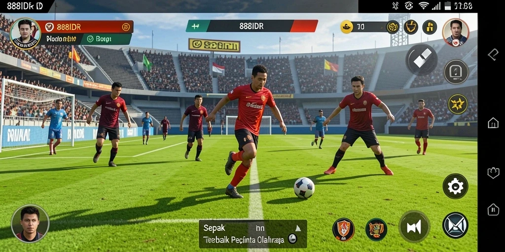 Tampilan gameplay sepak bola yang seru dan dinamis di 888IDR.