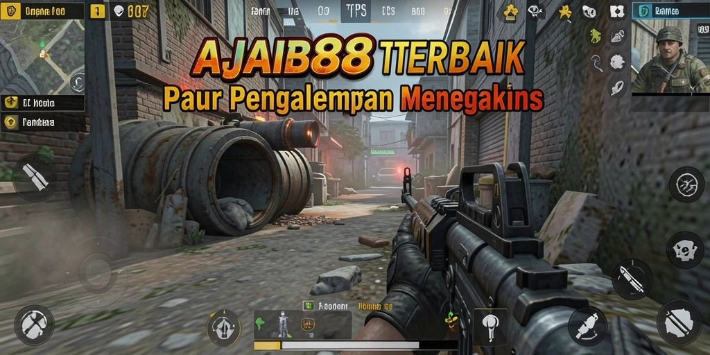 Screenshot AJAIB88 menunjukkan aksi mendebarkan dalam gameplay TPS yang intens.