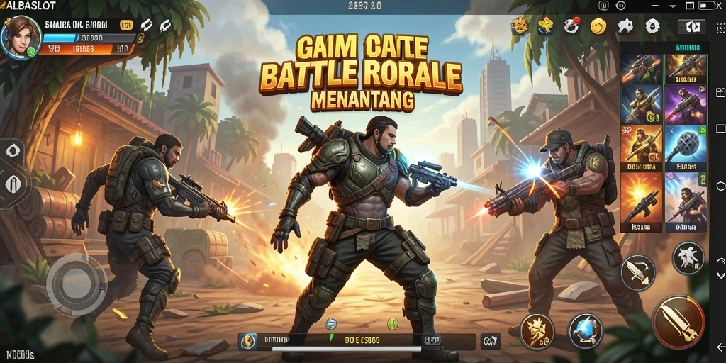 Tampilan gameplay seru dari ALBASLOT di medan perang.