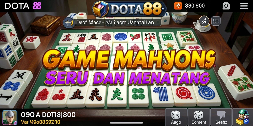 Tampilan menawan dari gameplay DOTA88 yang penuh strategi Mahjong.
