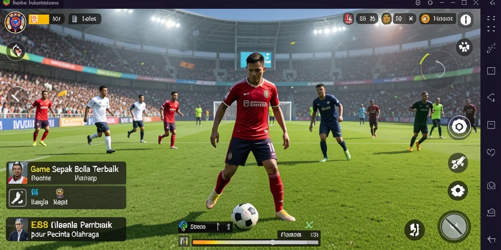 Screenshot gameplay E88 menampilkan aksi pertandingan sepak bola yang seru.