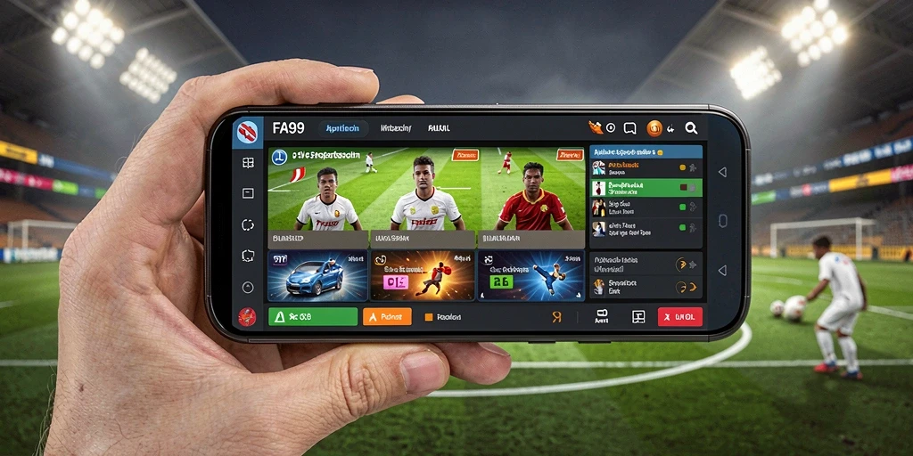 Tampilan screenshot FA99 dengan gameplay menarik dari Sportsbook.