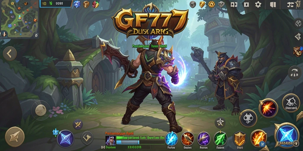 Screenshot GF777 menampilkan aksi pertarungan epik di dunia ARPG.