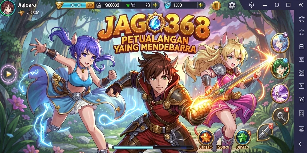 Screenshot menampilkan aksi seru dalam JAGO368 dengan karakter Anime yang menawan.
