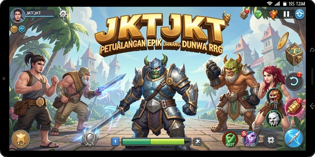 Tampilan menarik gameplay JKTJKT dalam pertempuran RPG.