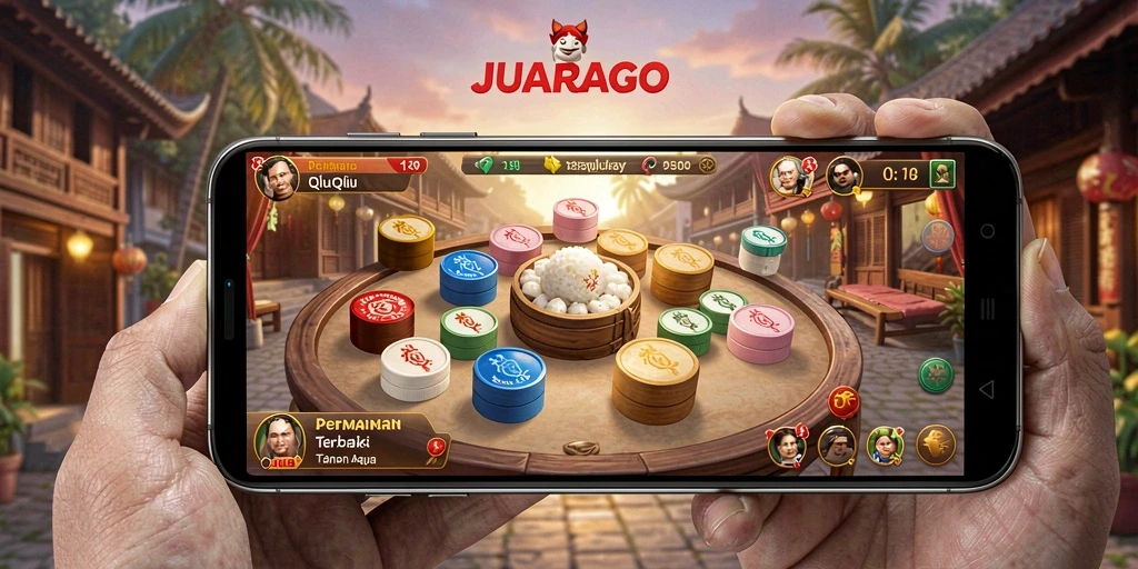 Screenshot JUARAGO menunjukkan momen seru dalam permainan QiuQiu.