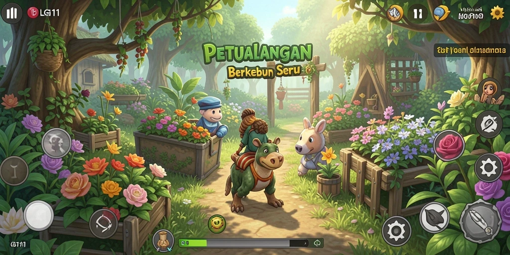 Tampilan gameplay LG111 yang seru dalam bertani dan mengelola kebun.