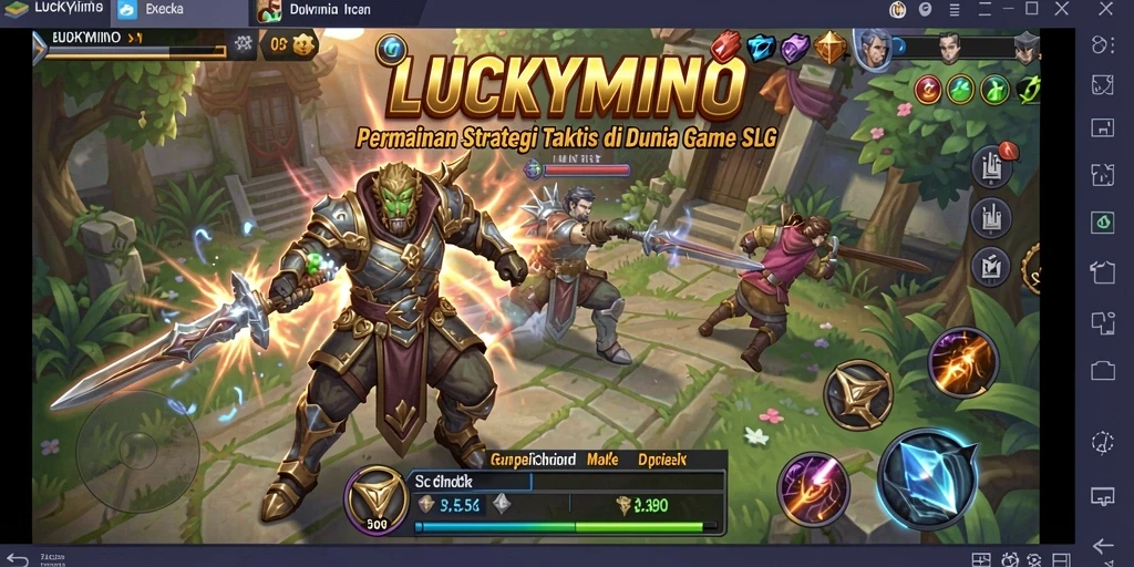 Tampilan gameplay LUCKYMINO yang menakjubkan dan imersif.