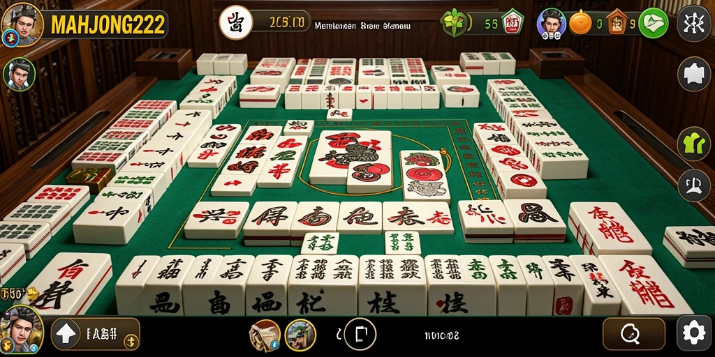 Tampilan gameplay yang menantang dan strategis di MAHJONG222.