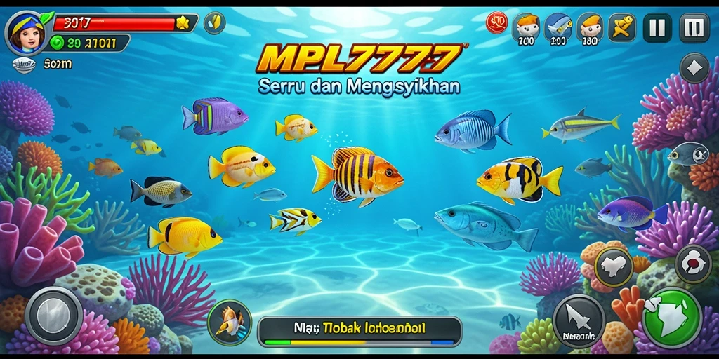 Tampilan gameplay seru dalam MPL777 saat menangkap ikan.