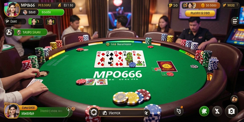 Screenshot gameplay MPO666 menampilkan keseruan bermain poker.