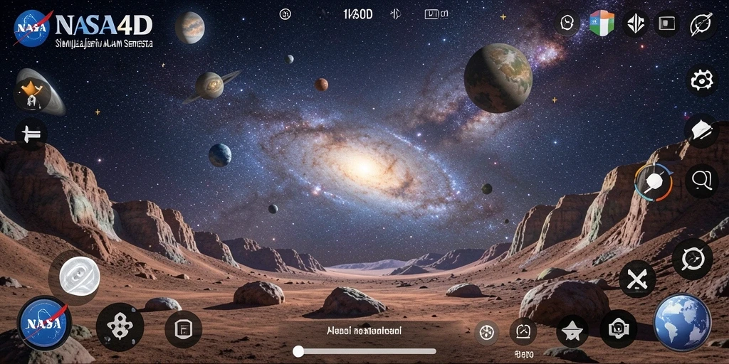 Screenshot menampilkan pengalaman gameplay di luar angkasa yang mendebarkan.