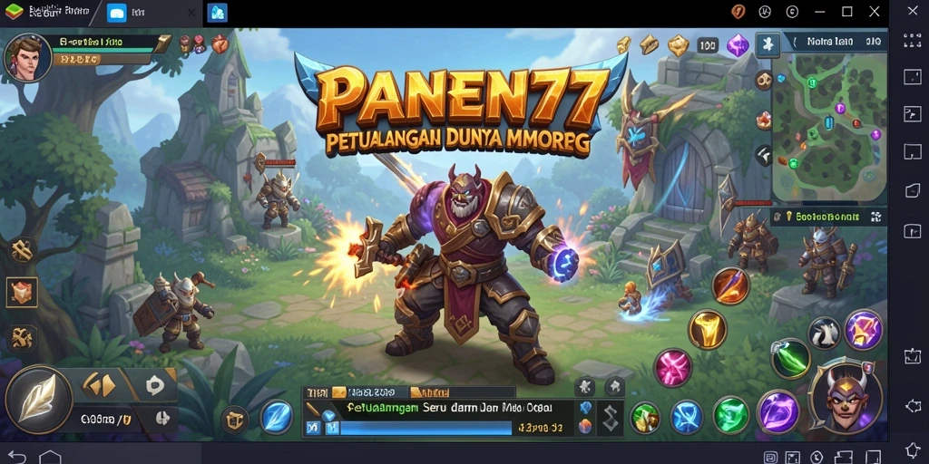 Screenshot gameplay PANEN77 menampilkan pertempuran seru dan karakter yang dinamis.