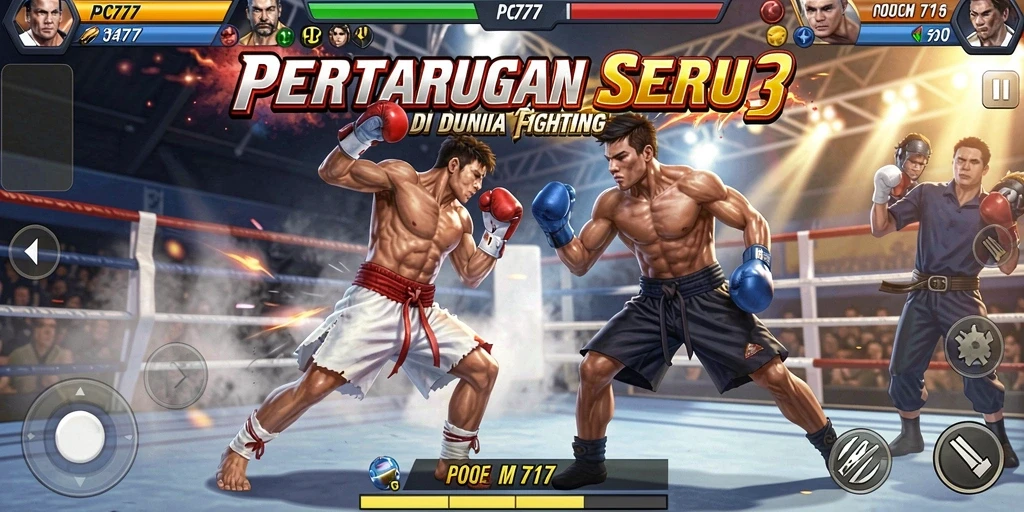 Screenshot menampilkan pertarungan intens dalam PC777 yang mendebarkan.