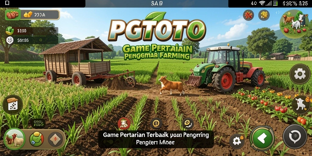 Tampilan gameplay PGTOTO yang menunjukkan suasana pertanian yang hidup.