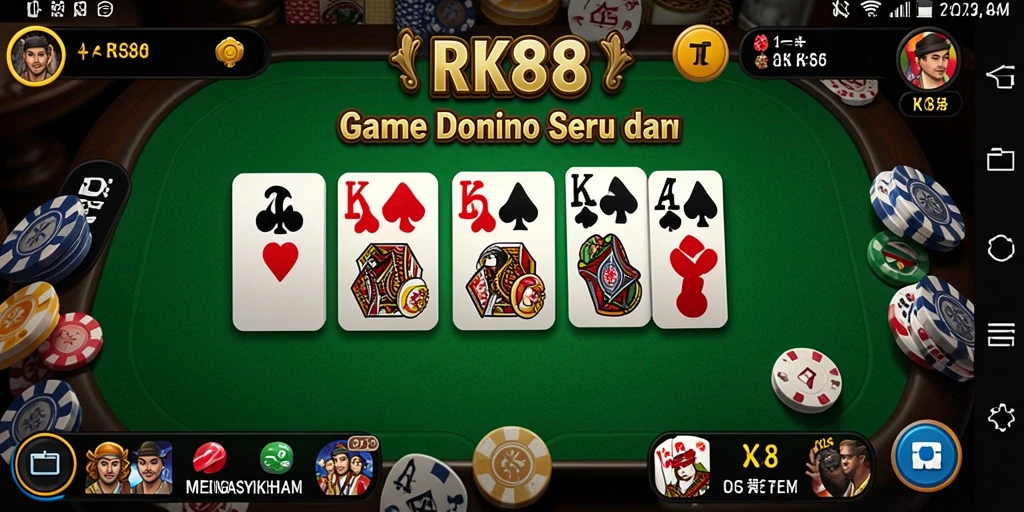 Screenshot RK88 menampilkan gameplay seru dalam permainan Domino.