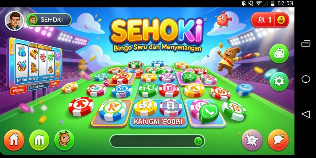 Tampilan gameplay SEHOKI dengan angka bingo dan suasana menyenangkan.
