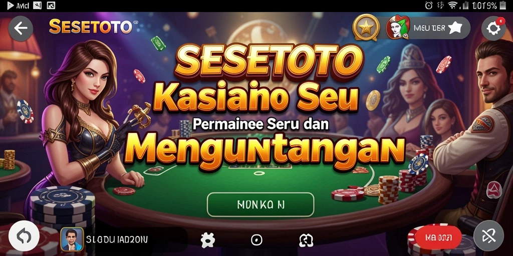 Screenshot gameplay SESETOTO dengan atmosfer Kasino yang mendebarkan.