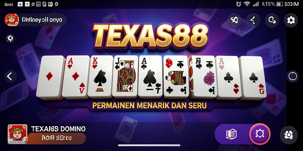 Tampilan gameplay TEXAS88 dengan grafis menarik dalam permainan Domino.