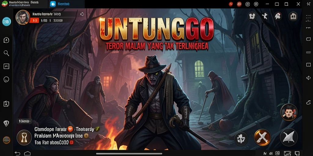 Screenshot UNTUNGGO menampilkan suasana gelap dan menegangkan dalam gameplay.