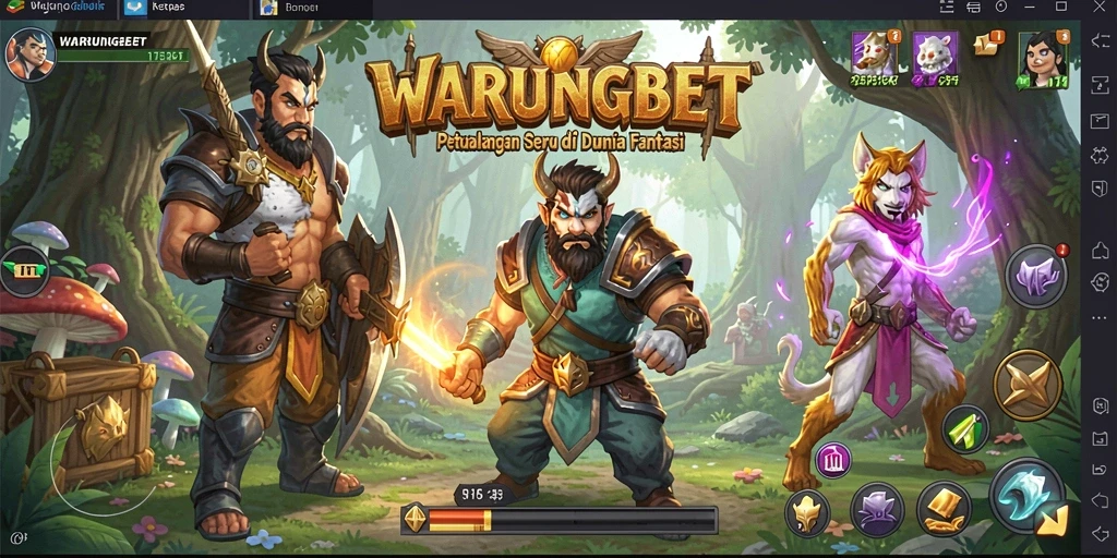 Tampilan gameplay <strong>WARUNGBET</strong> yang menegangkan di dunia petualangan.